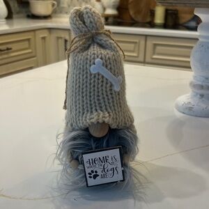 Knit Gnome Home Decor Accent - Cream and Gray